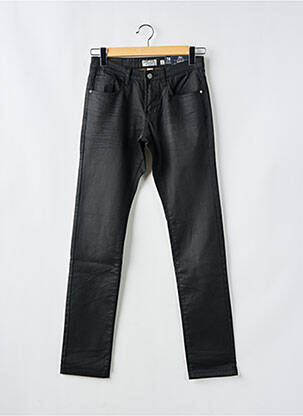 Pantalon slim fermeture zippée sous rabat boutonné taille normale noir CARNET DE VOL homme