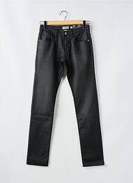 Pantalon slim fermeture zippée sous rabat boutonné taille normale noir CARNET DE VOL homme