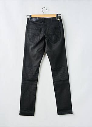 Pantalon slim fermeture zippée sous rabat boutonné taille normale noir CARNET DE VOL homme