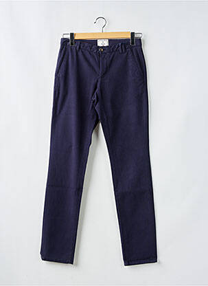 Pantalon chino poches taille normale bleu CARNET DE VOL homme