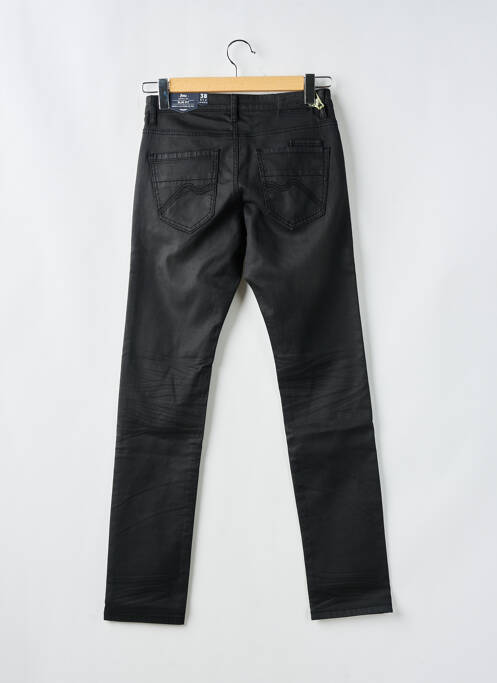 Pantalon slim fermeture zippée sous rabat boutonné taille normale noir CARNET DE VOL homme