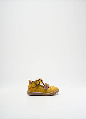 Sandales/nu pieds tissage satiné bout rond jaune GBB garçon