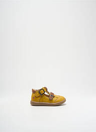 Sandales/nu pieds tissage satiné bout rond jaune GBB garcon