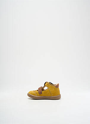 Sandales/nu pieds tissage satiné bout rond jaune GBB garçon
