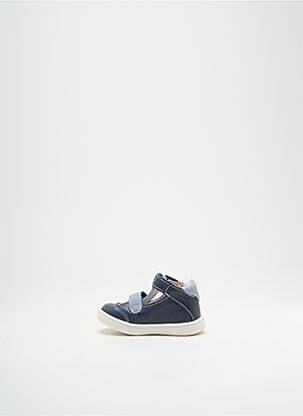 Sandales/nu pieds tissage satiné bout rond bleu GBB garçon