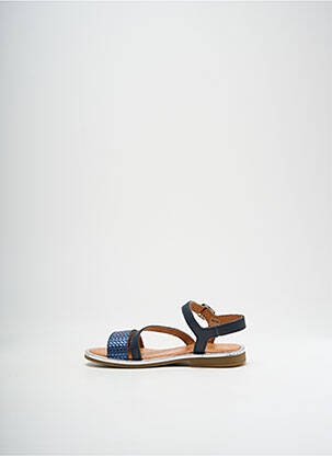 Sandales/nu pieds tissage satiné chiquet bleu GBB fille