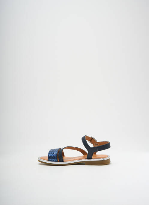 Sandales/nu pieds tissage satiné chiquet bleu GBB fille