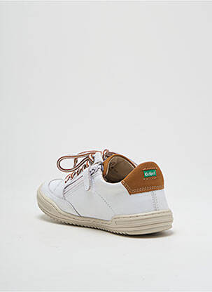 Baskets matière lisse bout rond blanc KICKERS garçon