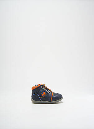 Bottillons semelle amovible bout rond bleu KICKERS garcon
