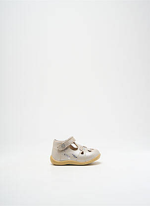 Sandales/nu pieds matière lisse bout rond or KICKERS fille