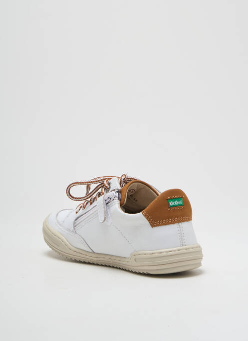 Baskets matière lisse bout rond blanc KICKERS garcon