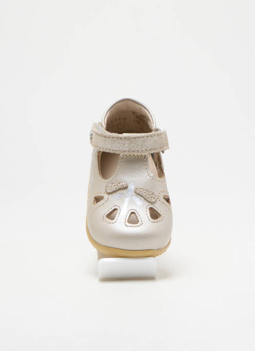 Sandales/nu pieds matière lisse bout rond or KICKERS fille