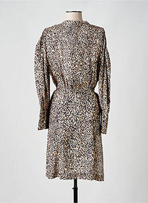 Robe mi-longue manches longues manches longues marron KOCCA femme