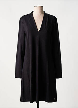 Robe mi-longue manches longues manches longues noir SURKANA femme