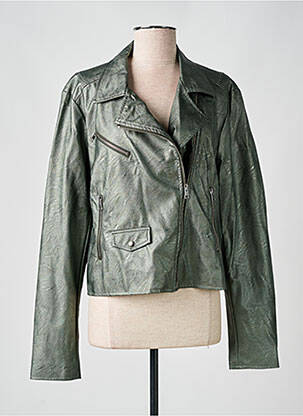Veste simili cuir vert PAKO LITTO pour femme