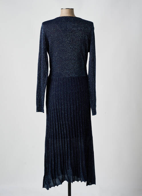 Robe longue coupe cintrée manches longues bleu SURKANA femme