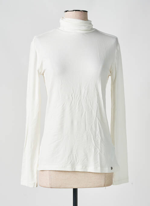 Pull col roulé blanc TIMEZONE pour femme