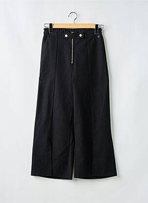 Pantalon large tissage popeline taille normale noir BSB femme