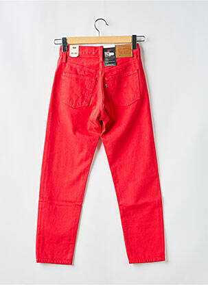 Jeans coupe droite broderie rivets taille haute rouge LEVI'S femme