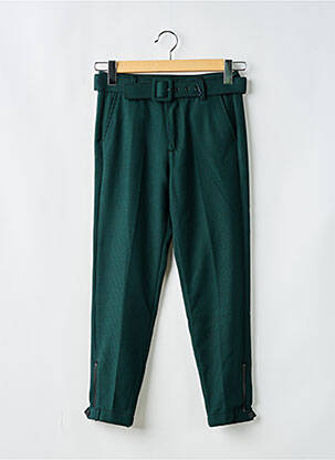 Pantalon droit fermeture zippée sous rabat boutonné taille normale vert FREEMAN T.PORTER femme