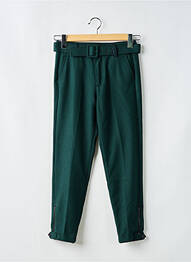 Pantalon droit fermeture zippée sous rabat boutonné taille normale vert FREEMAN T.PORTER femme