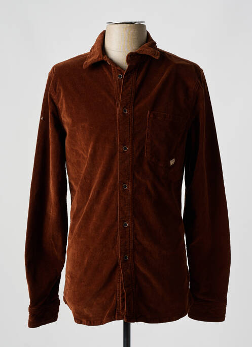 Chemise manches longues marron PULL IN pour homme