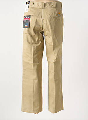 Pantalon droit fermeture zippée sous rabat avec crochet beige DICKIES homme