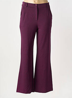 Pantalon flare fermeture zippée sous rabat boutonné violet SURKANA femme