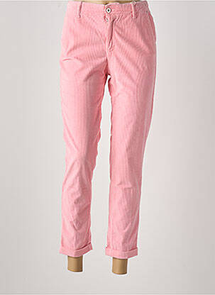 Pantalon 7/8 fermeture zippée sous rabat boutonné rose FRACOMINA femme