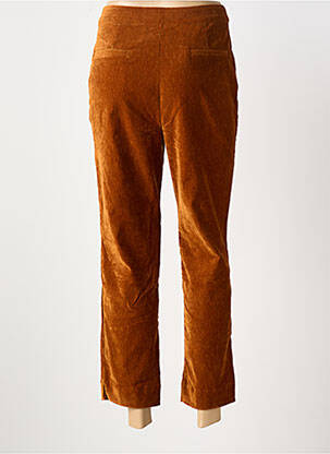 Pantalon 7/8 fermeture zippée sous rabat boutonné marron SURKANA femme