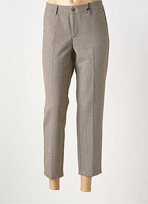 Pantalon 7/8 fermeture zippée sous rabat boutonné beige FREEMAN T.PORTER femme