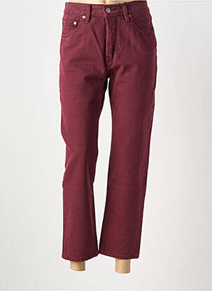 Pantalon 7/8 fermeture zippée sous rabat boutonné rouge LEVIS femme