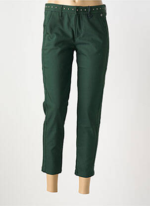 Pantalon 7/8 fermeture zippée sous rabat avec crochet vert FREEMAN T.PORTER femme
