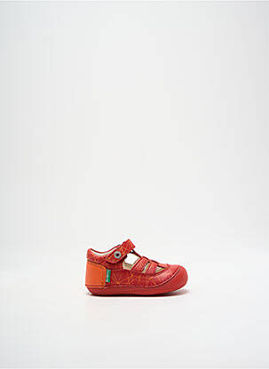 Sandales/nu pieds semelle amovible bout rond rouge KICKERS garcon