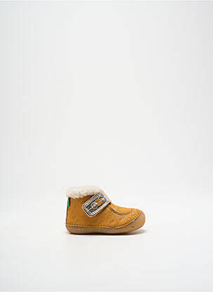 Bottillons fermeture scratch bout rond jaune KICKERS enfant