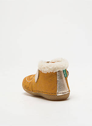 Bottillons fermeture scratch bout rond jaune KICKERS enfant