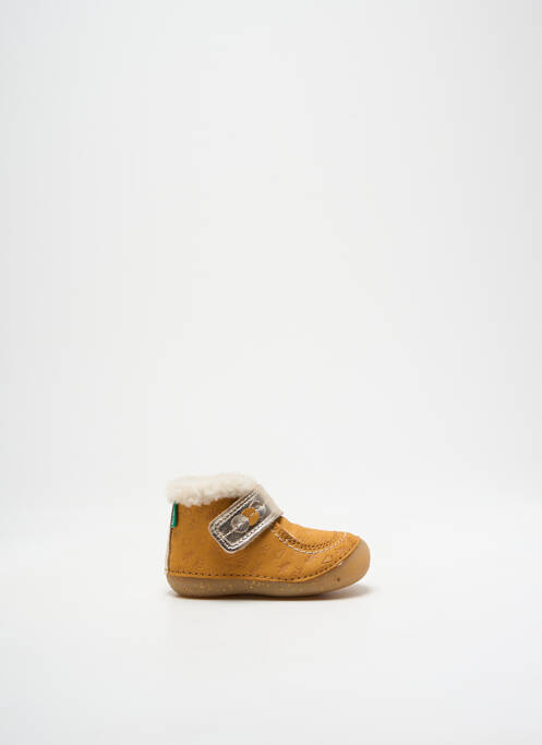 Bottillons fermeture scratch bout rond jaune KICKERS enfant