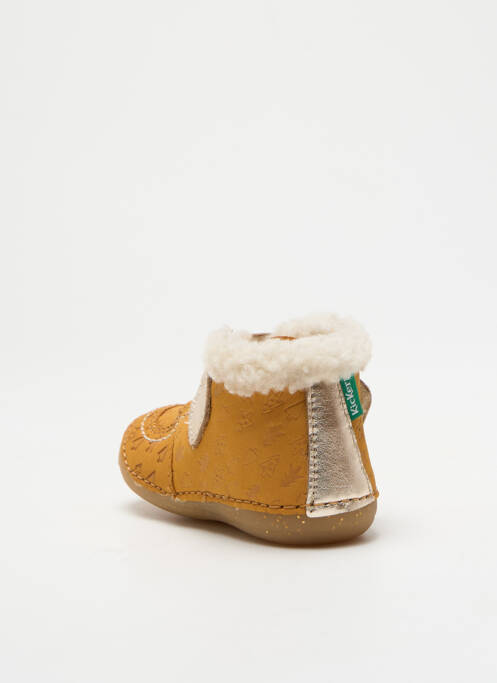 Bottillons fermeture scratch bout rond jaune KICKERS enfant