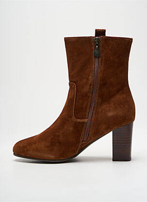 Bottines/boots nubuck talon de 7 à 9cm marron EMILIE KARSTON femme