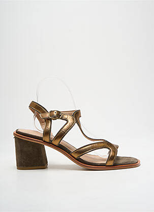 Sandales/nu pieds tissage satiné talon de 4 à 6cm vert EMILIE KARSTON femme