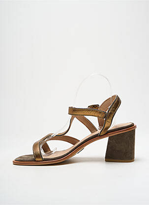 Sandales/nu pieds tissage satiné talon de 4 à 6cm vert EMILIE KARSTON femme
