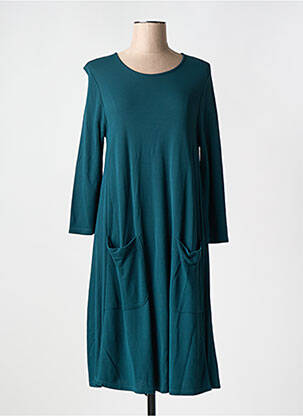 Robe longue manches longues manches longues vert LA FEE MARABOUTEE femme