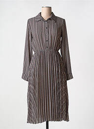 Robe longue manches longues manches longues beige LA FEE MARABOUTEE femme