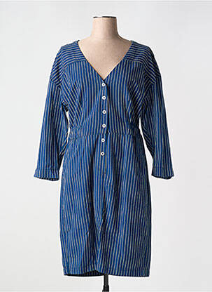 Robe mi-longue manches longues manches longues bleu MKT STUDIO femme