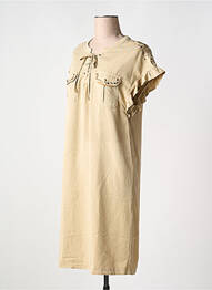 Robe mi-longue manches courtes manches courtes beige CREAM femme