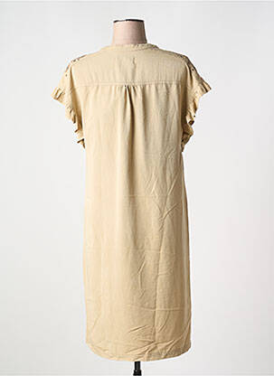 Robe mi-longue manches courtes manches courtes beige CREAM femme
