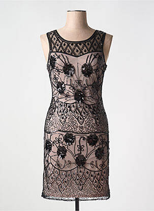 Robe mi-longue imprimé fantaisie sans manche noir MOLLY BRACKEN femme