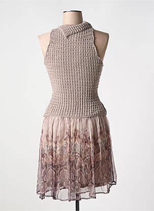 Robe mi-longue imprimé fantaisie sans manche gris SONIA GONNELLI femme