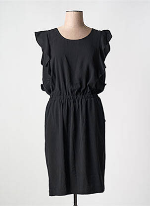 Robe mi-longue sans manche sans manche noir ICHI femme