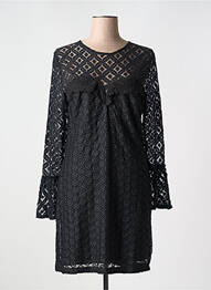 Robe mi-longue imprimé fantaisie manches longues noir DESIGUAL femme